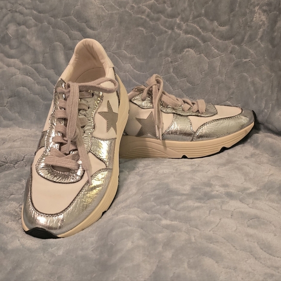 Mi.iM Shoes - Miim Silver & White Women's Sneakers, Size 7.5